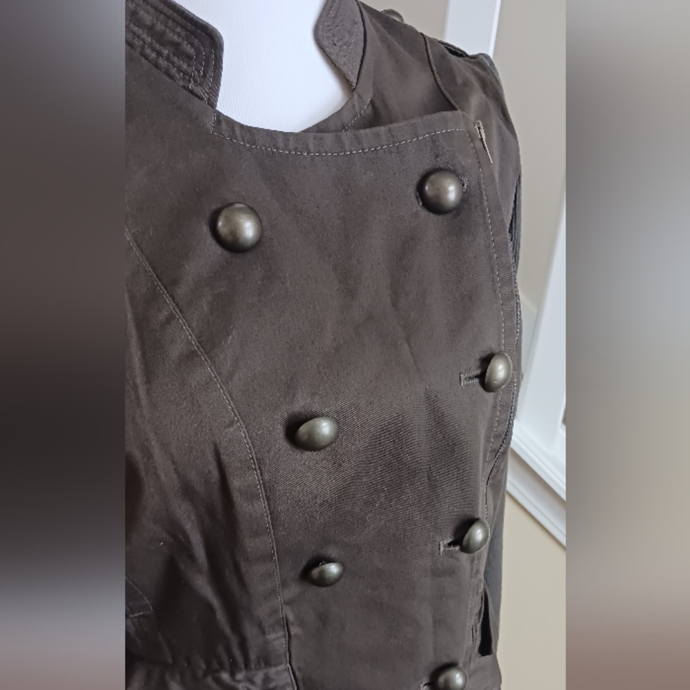 Forever 21 Asymmetrical Zipper Jacket sz M  Green EUC - Picture 6 of 16